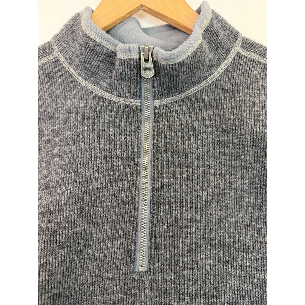 Kuhl ThermoKore Gray 1//4 Zip Sweater Pullover Wool Blend Fleece Outdoors Sz L - Picture 4 of 16